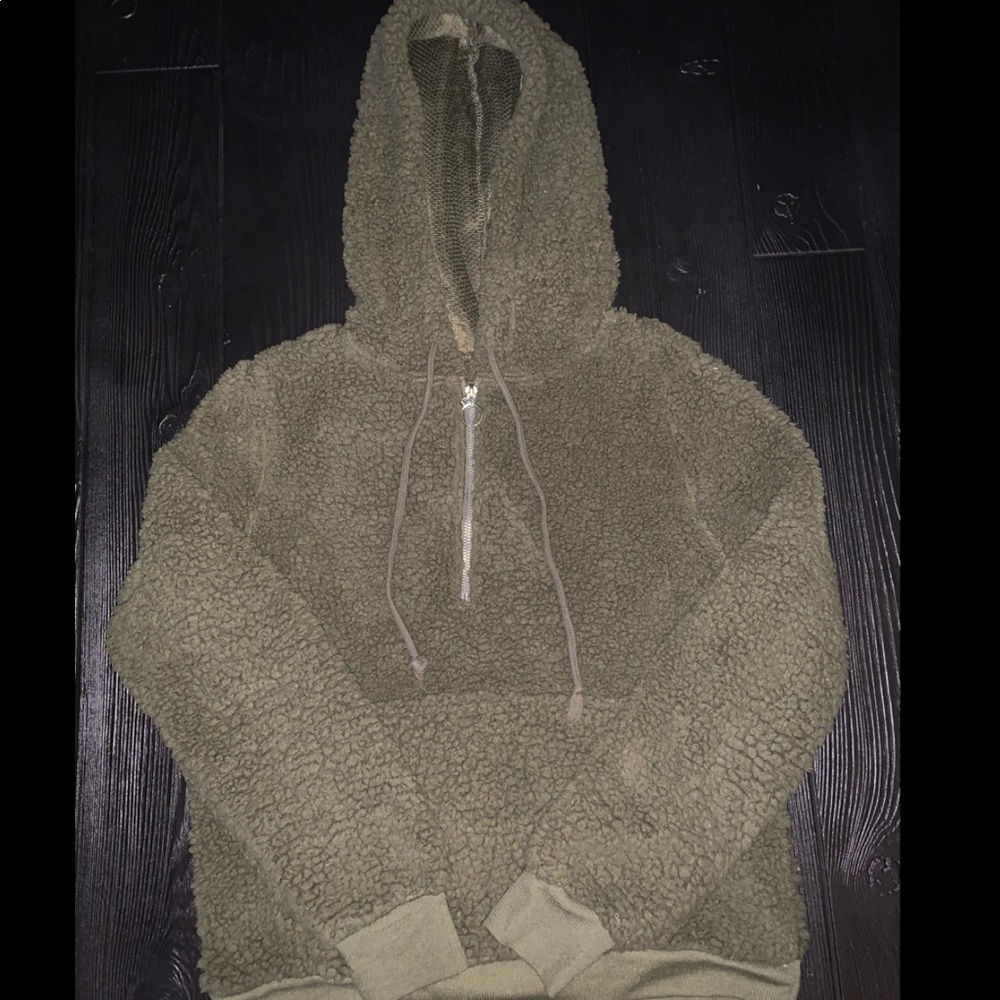 Fuzzy Green Hoodie